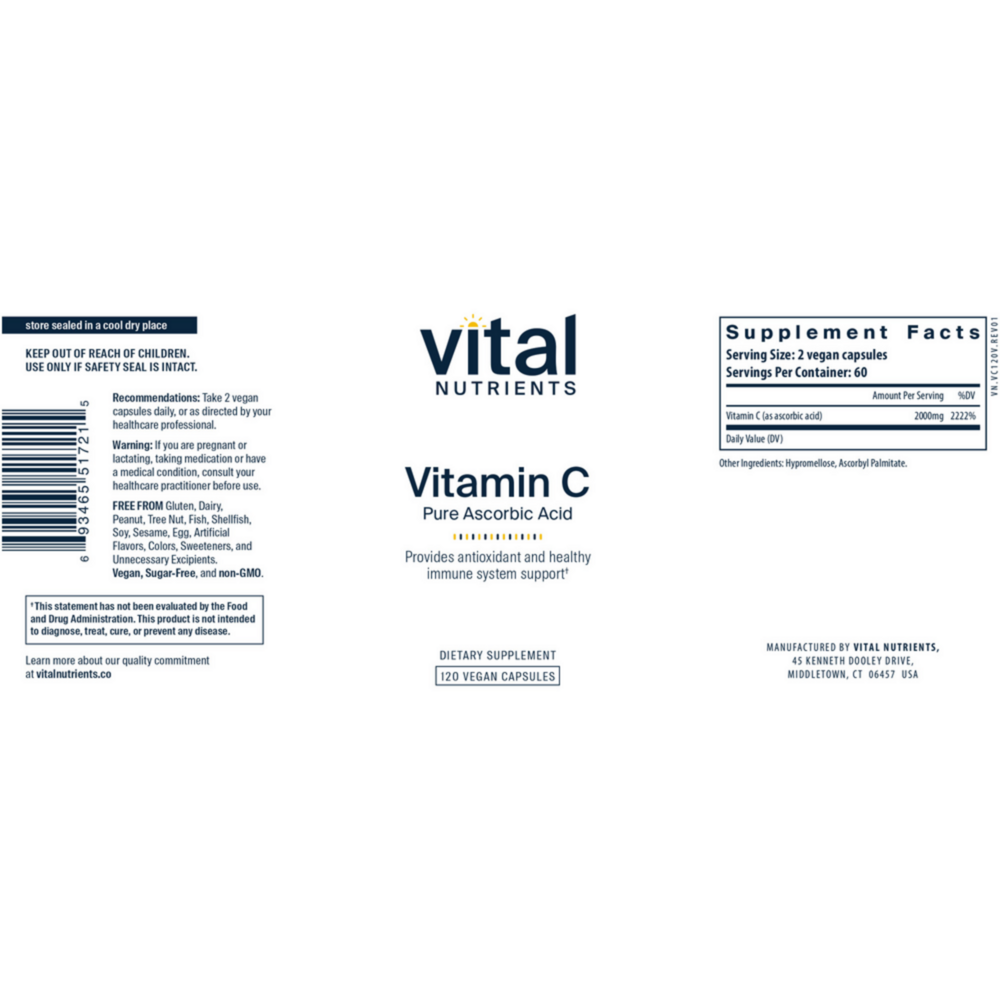 Vitamin C (Pure Ascorbic Acid) 1000mg
