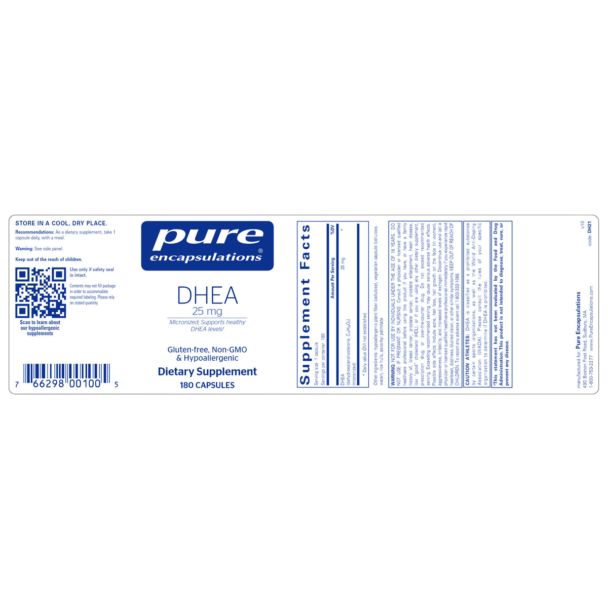 DHEA 25mg 180 Capsules