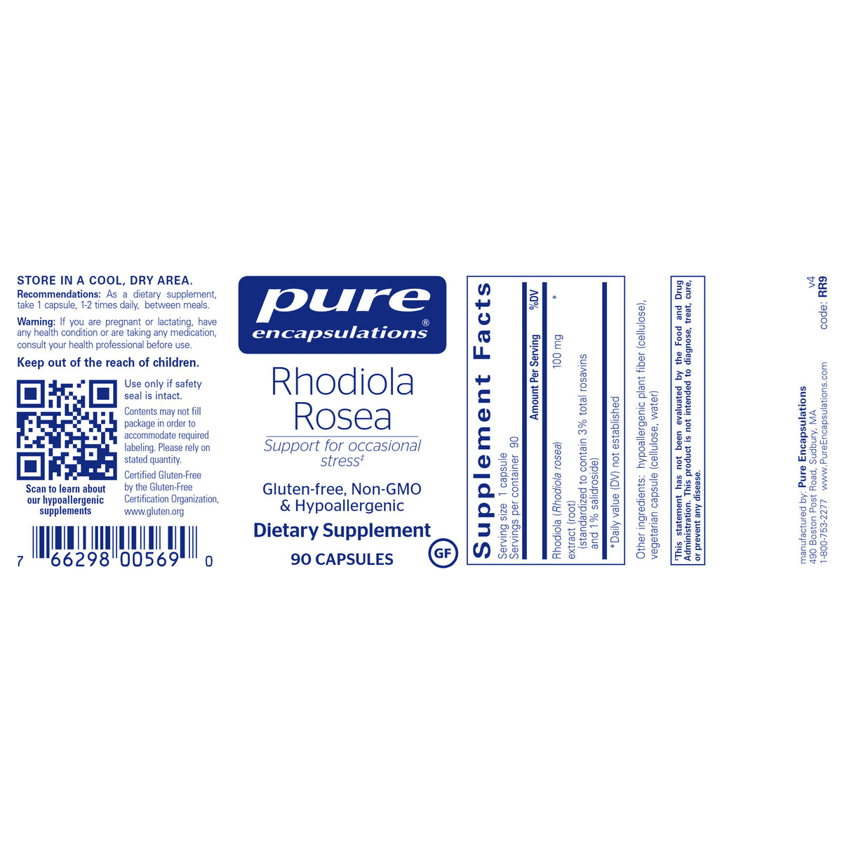 Rhodiola Rosea 100mg 90 Capsules