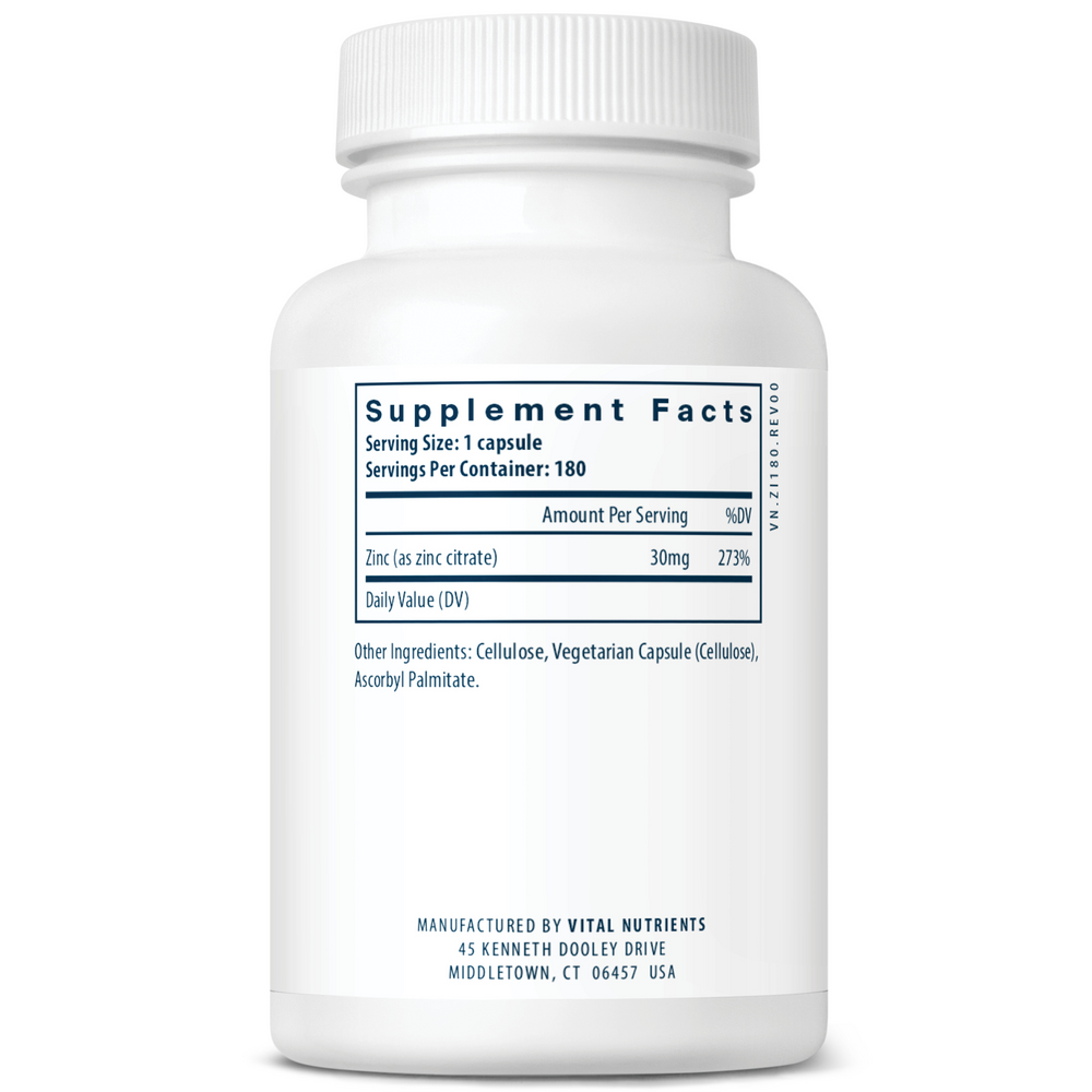 Zinc (Citrate) 30mg 180 Capsules