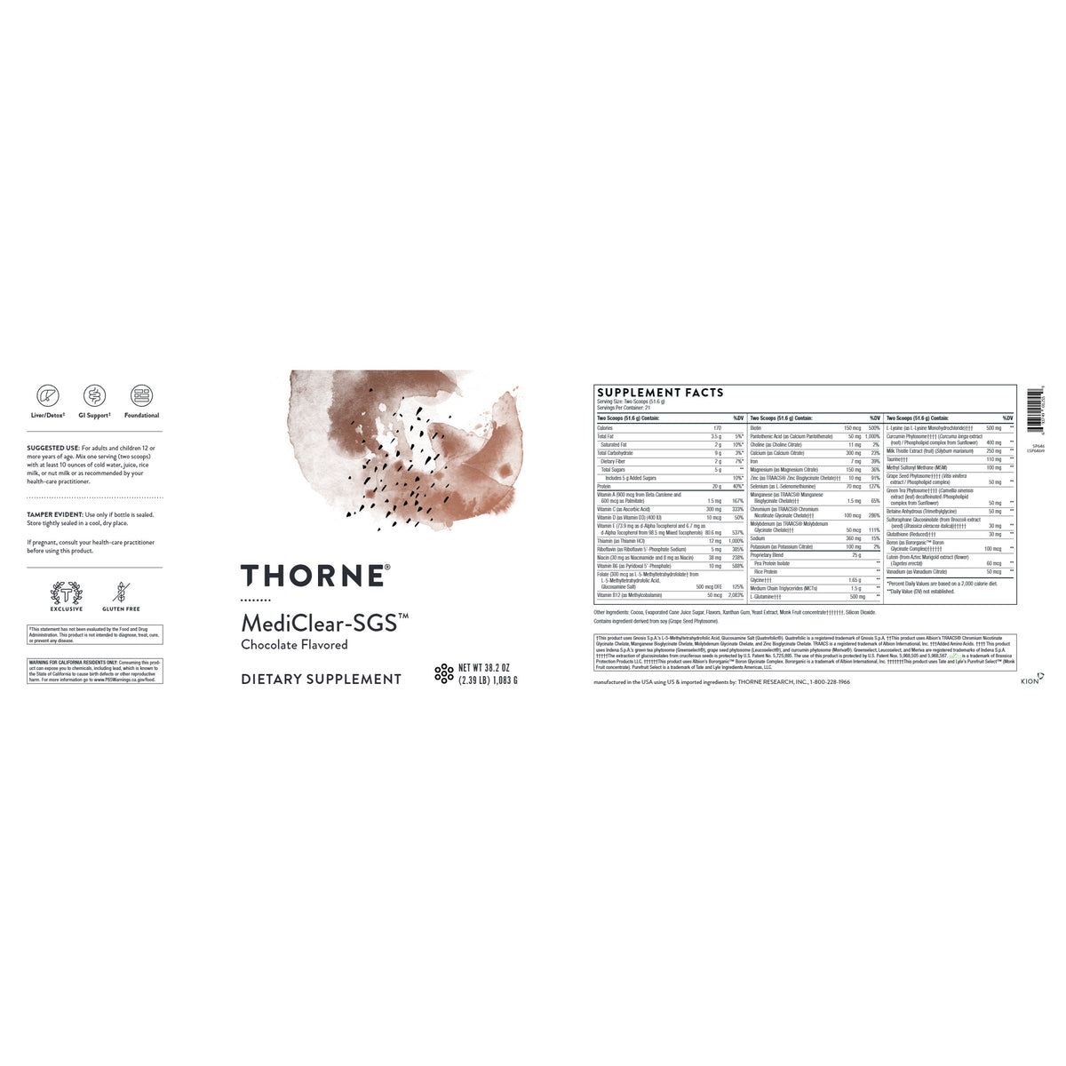 MediClear - SGS - Chocolate Rice & Pea Protein Powder