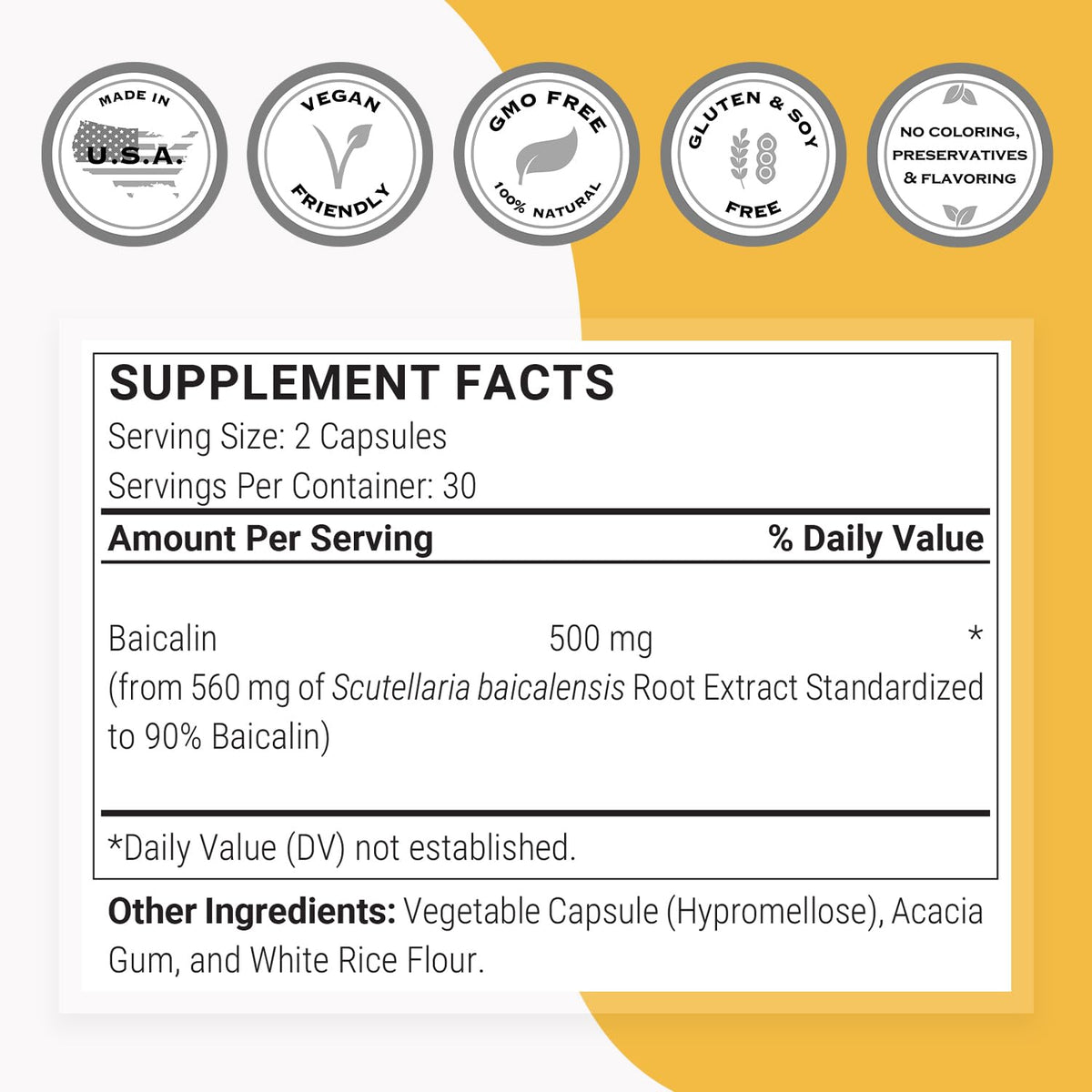 Baicalin (SuperSmart) 500mg 60 Capsules