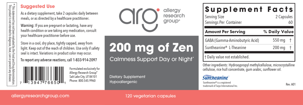 Zen 200mg 120 Capsules