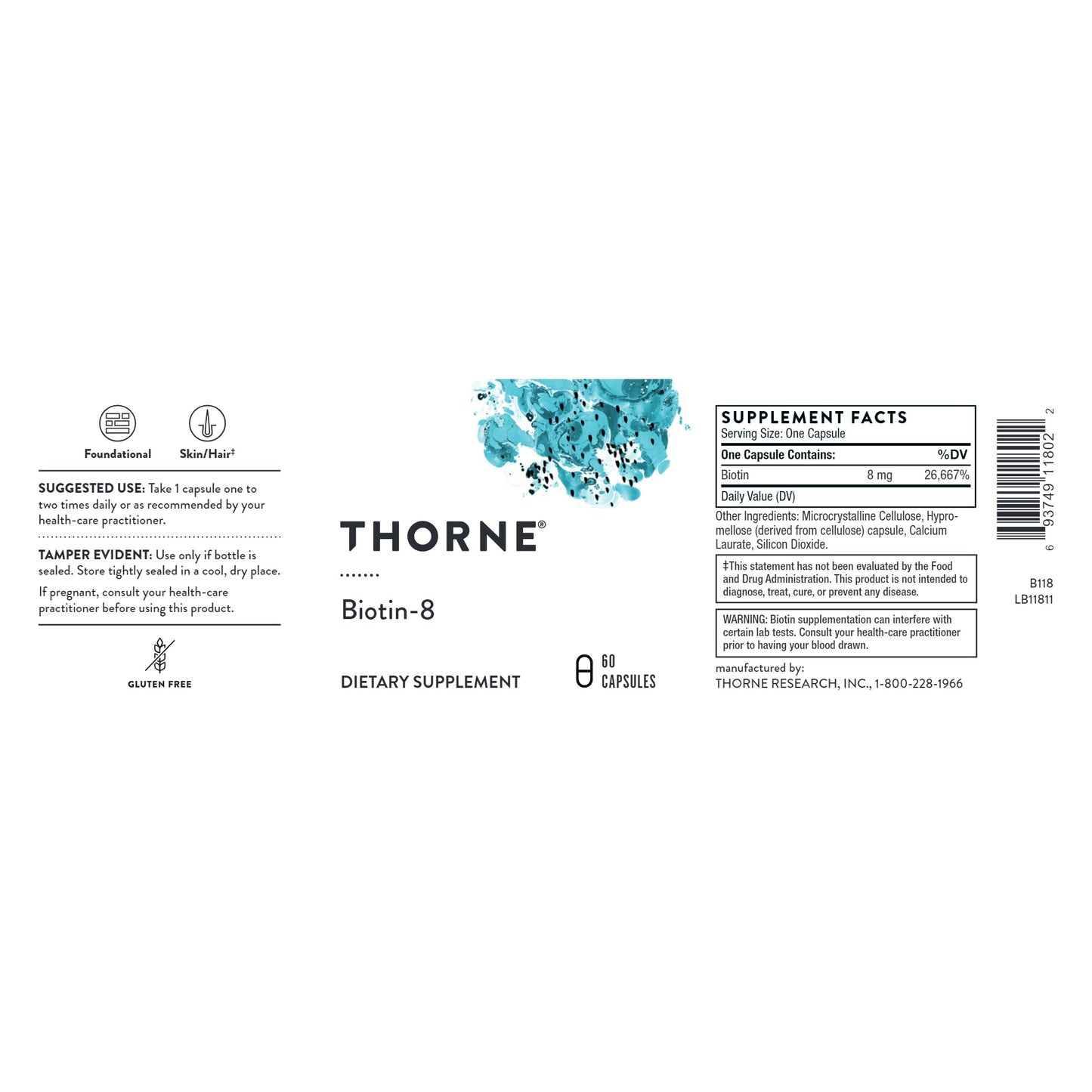 Biotin-8 (Thorne) 60 Capsules