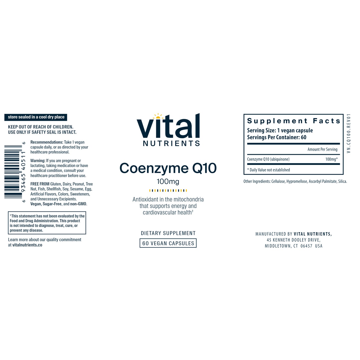 CoEnzyme Q10 100 mg 60 Caps