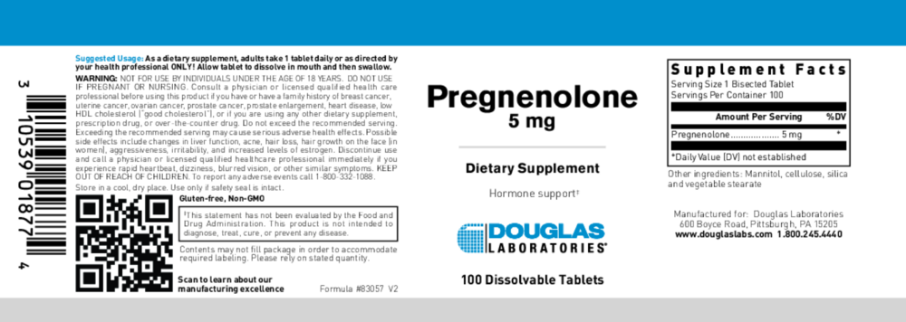Pregnenolone Sublingual 5mg 100 Tablets