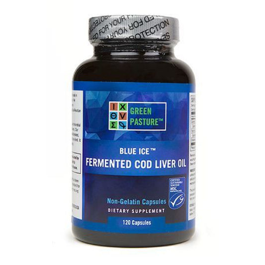 Blue Ice Fermented Cod Liver Oil Non-Gelatin 120 Capsules